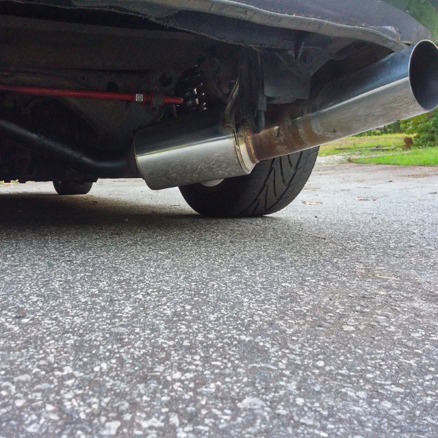 Polished the rsr exhaust on the #miata #mx5 #na6 needs some more polishing but ehh... Not bad.. Lol 